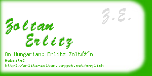 zoltan erlitz business card